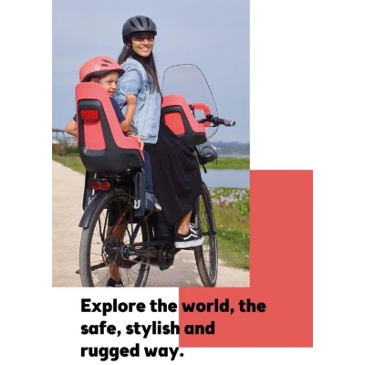 BOBIKE Fotelik rowerowy ONE maxi E-BD fierce flamingo | Pan Piksel