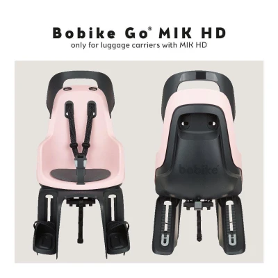 BOBIKE Fotelik rowerowy GO bagażnik MIK HD Candy Pink | Pan Piksel