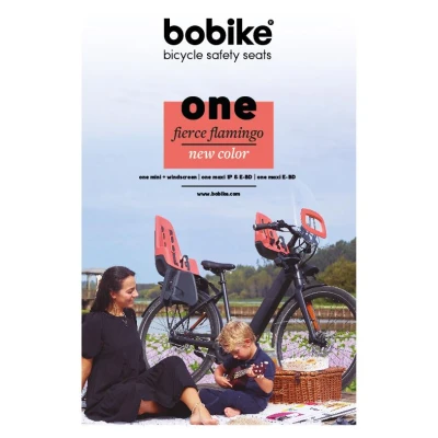 BOBIKE Fotelik rowerowy ONE maxi E-BD fierce flamingo | Pan Piksel