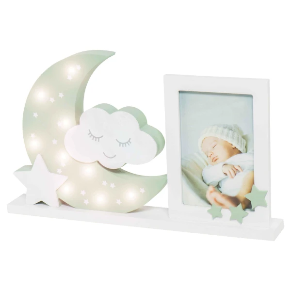 DOOKY Ramka do zdjęć z lampką LED Moonlight olive | Pan Piksel