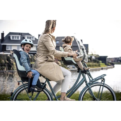 BOBIKE Fotelik rowerowy GO na bagażnik Macaron Grey | Pan Piksel