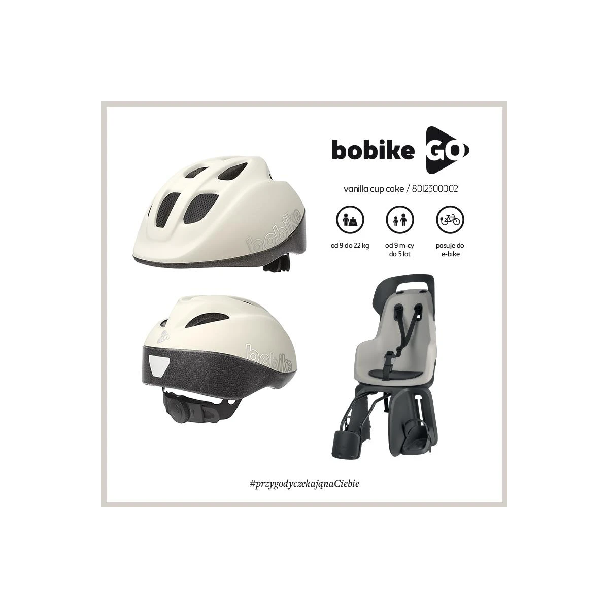 BOBIKE Fotelik rowerowy GO 1P do ramy Marsmallow Mint | Pan Piksel