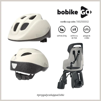 BOBIKE Fotelik rowerowy GO 1P do ramy Macaron Grey | Pan Piksel