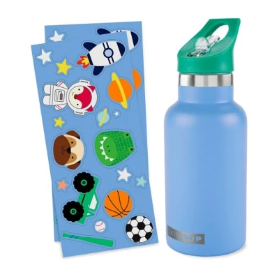 Skip Hop Butelka Termiczna z Ustnikiem i Naklejkami Blue 380ml | Pan Piksel
