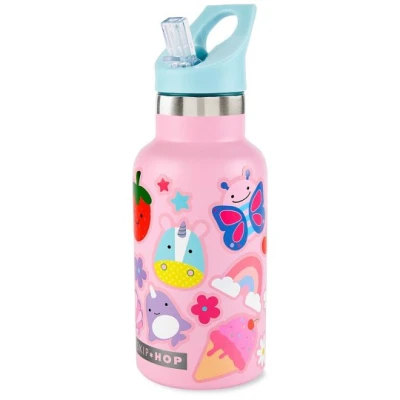 Skip Hop Butelka Termiczna z Ustnikiem i Naklejkami 380 ml Pink | Pan Piksel