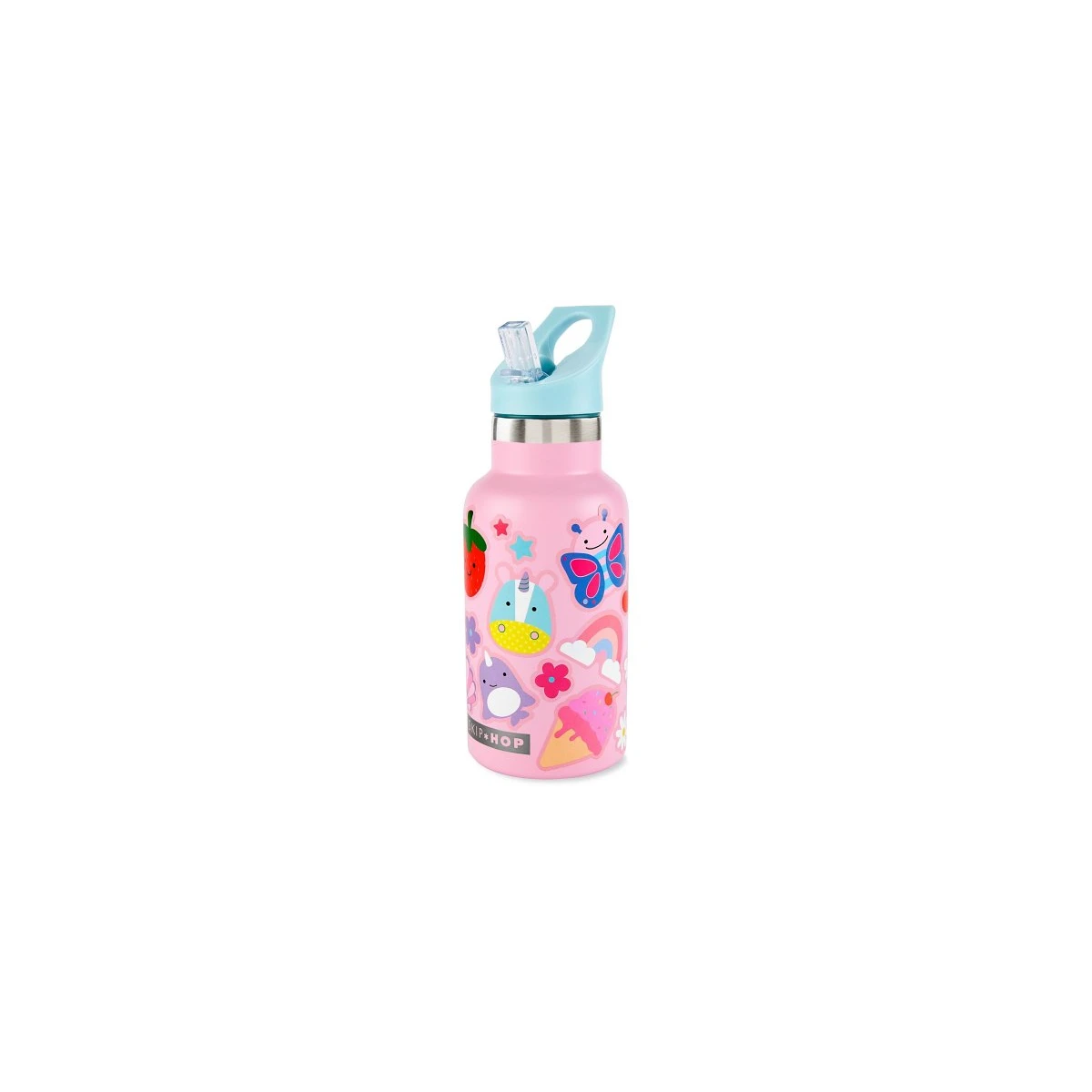 Skip Hop Butelka Termiczna z Ustnikiem i Naklejkami 380 ml Pink | Pan Piksel