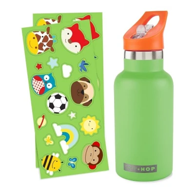 Skip Hop Butelka Termiczna z Ustnikiem i Naklejkami 380 ml Green | Pan Piksel