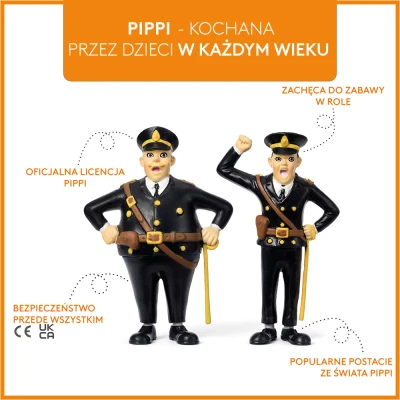 MICKI Figurki Kling i Klang zestaw Pippi Langstrumpf policja zabawka dla dzieci | Pan Piksel