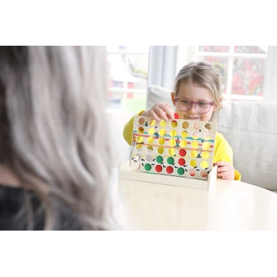 MICKI Drewniana gra edukacyjna 4 Cztery W Rzędzie Connect 4 zabawka gry Pippi | Pan Piksel