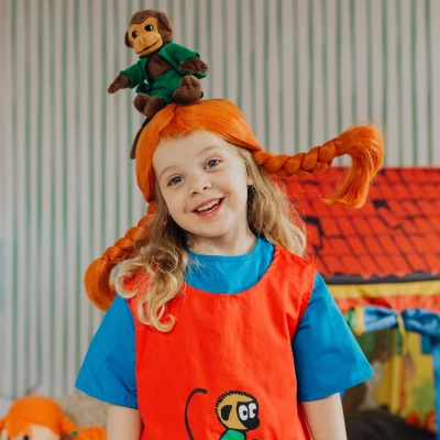 MICKI Peruka Pippi Langstrumpf kostium przebranie dla dzieci na bal przebierańców | Pan Piksel