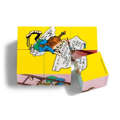 MICKI Drewniane klocki puzzle 2w1 Pippi Langstrumpf edukacyjna zabawka dla dzieci | Pan Piksel