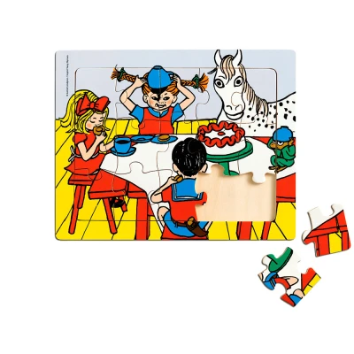 MICKI  Drewniane puzzle Pippi Langstrumpf 15 szt. edukacyjna zabawka dla dzieci | Pan Piksel