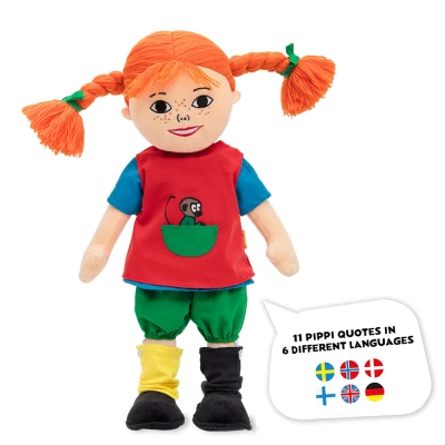 MICKI Miękka lalka mówiąca Pippi Langstrumpf 40 cm przytulanka zabawka dla dzieci | Pan Piksel