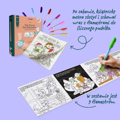 HeyDoodle Książeczka Silikonowa do Kolorowania - Szewc i Elfy | Pan Piksel