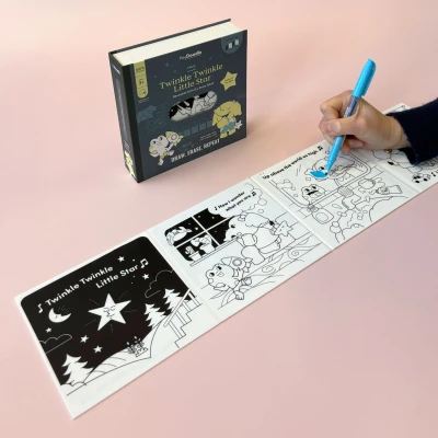 HeyDoodle Książeczka Silikonowa Świecąca w Ciemności - Twinkle Twinkle Little Star | Pan Piksel