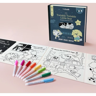 HeyDoodle Książeczka Silikonowa Świecąca w Ciemności - Twinkle Twinkle Little Star | Pan Piksel