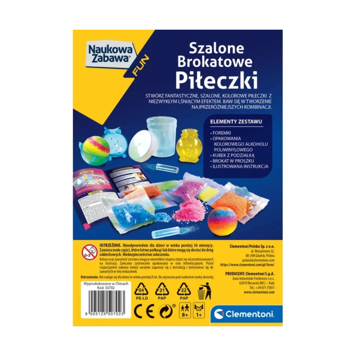 Clementoni 50702 Naukowa Zabawa Lab Szalone Brokatowe Piłeczki | Pan Piksel