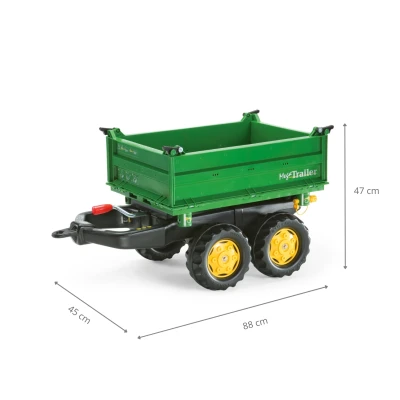 Rolly Toys 122004 Przyczepa Rolly-Mega Trailer jasno zielona żółte koła 2-osie | Pan Piksel