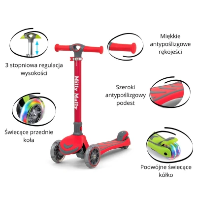 MILLY MALLY Scooter Boogie Red | Pan Piksel