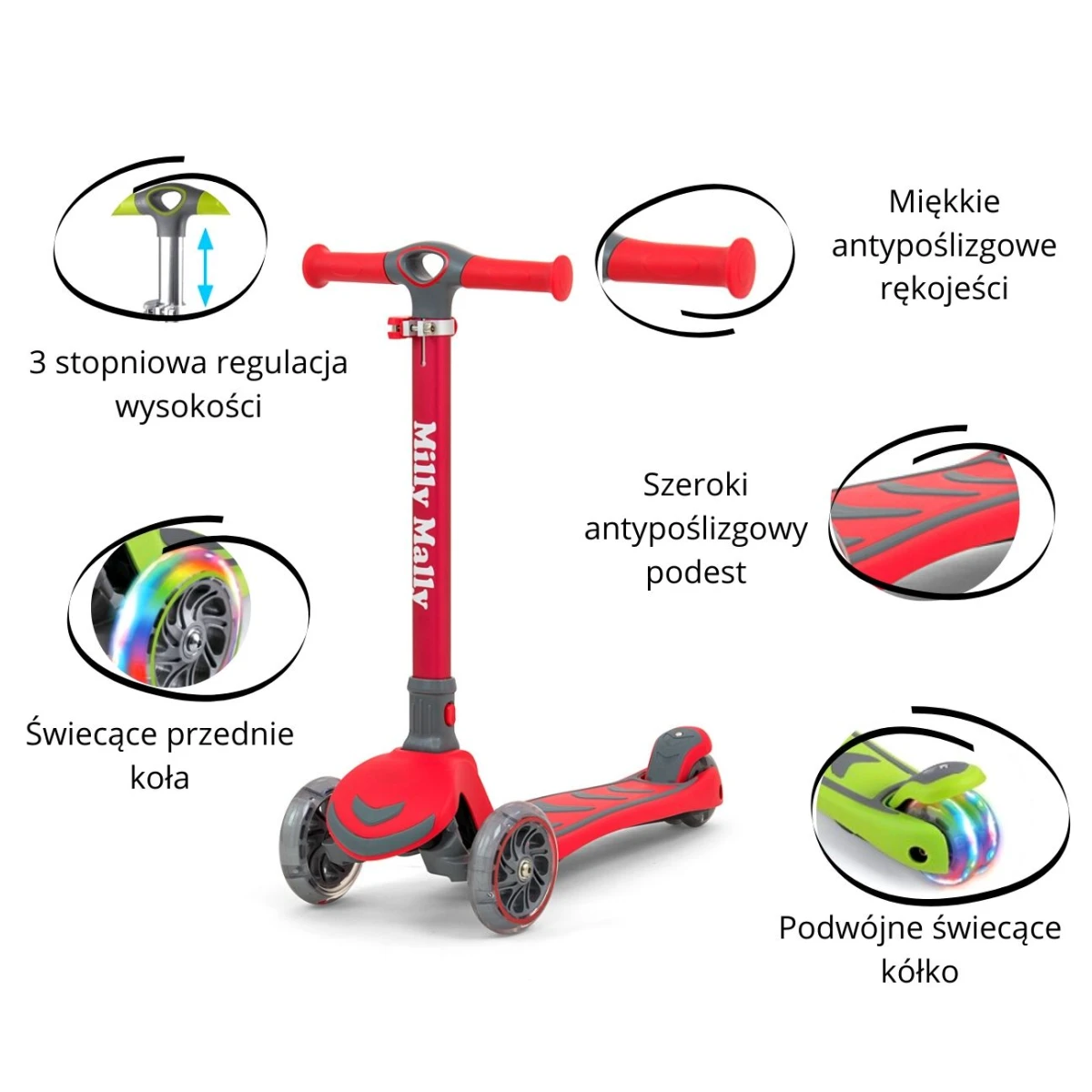 MILLY MALLY Scooter Boogie Red | Pan Piksel