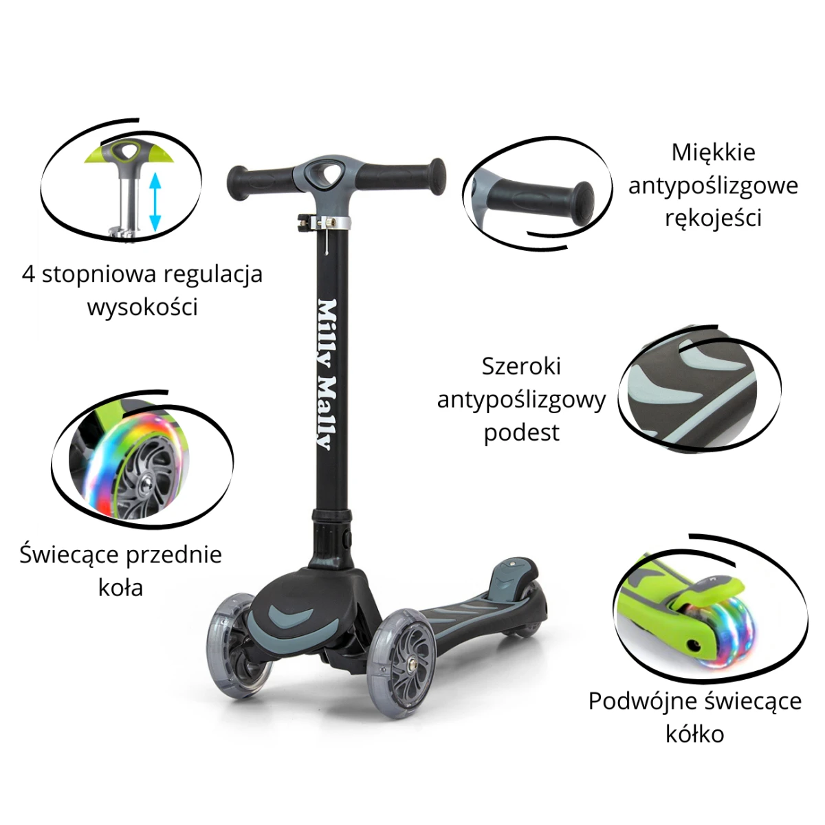 MILLY MALLY Scooter Boogie Black | Pan Piksel