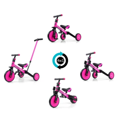 Milly Mally Rowerek 4w1 Optimus Plus Pink | Pan Piksel