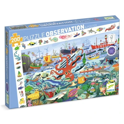 DJECO Puzzle obserwacja SEKRETY MORZA 200 elem. | Pan Piksel