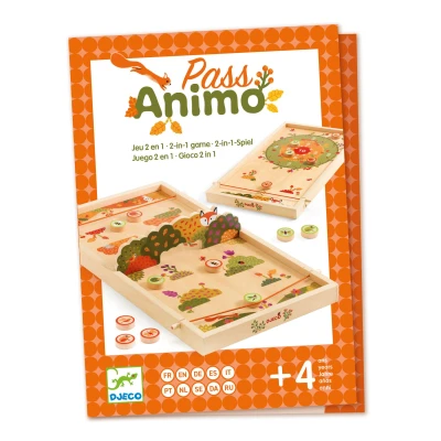 DJECO Drewniana gra zręcznościowa PASS ANIMO | Pan Piksel
