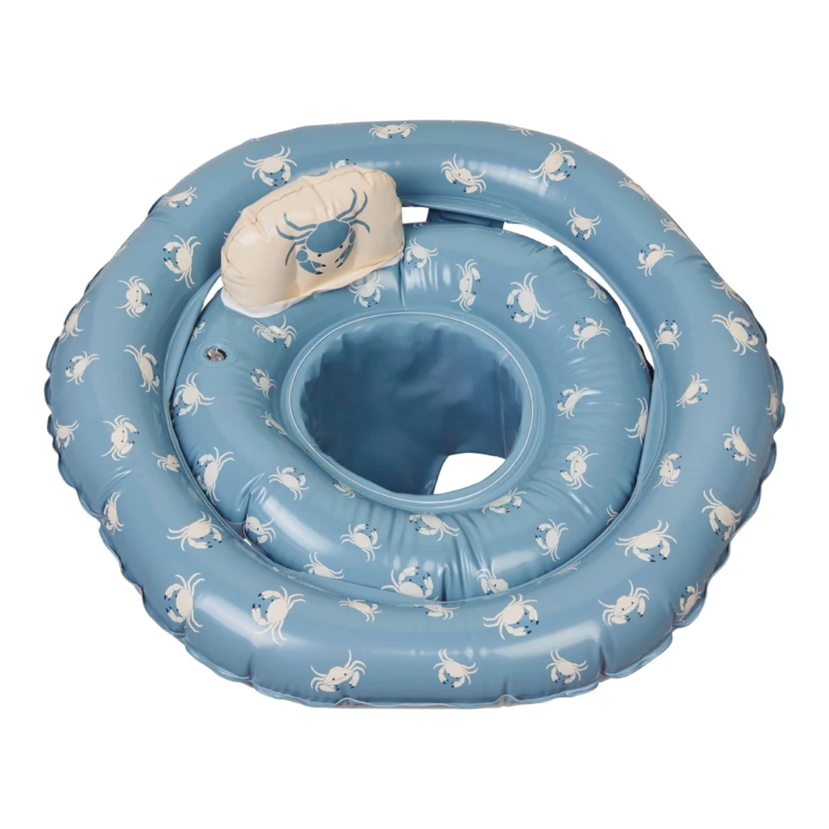 VANILLA COPENHAGEN Koło do pływania Baby Blue Craby z siedziskiem | Pan Piksel