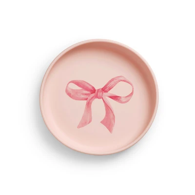 Elodie Details Zestaw silikonowy talerzyk i sztućce rose bow | Pan Piksel