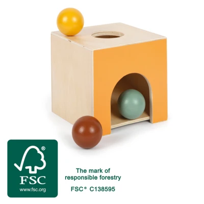 SMALL FOOT Drewniana zabawka edukacyjna Montessori pudełko z kulkami | Pan Piksel