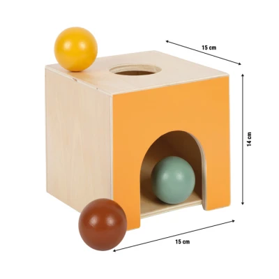 SMALL FOOT Drewniana zabawka edukacyjna Montessori pudełko z kulkami | Pan Piksel