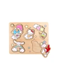 MICKI Drewniana układanka puzzle z uchwytami Hello Kitty sorter kształtów zabawka | Pan Piksel