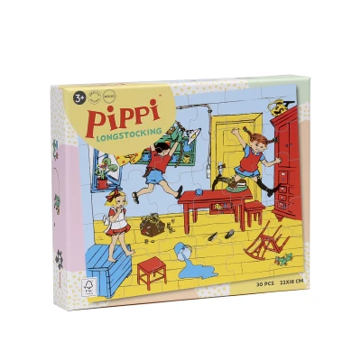 MICKI Drewniane puzzle Pippi Langstrumpf 30 szt. edukacyjna zabawka dla dzieci | Pan Piksel