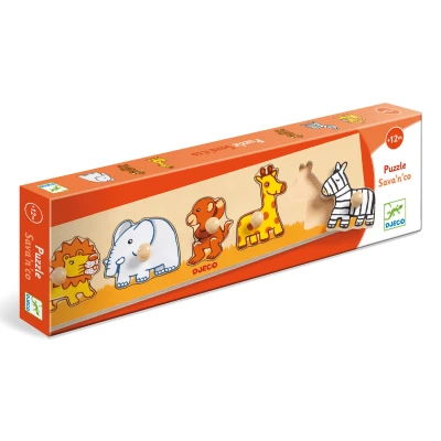 DJECO Drewniane puzzle SAVANNA | Pan Piksel