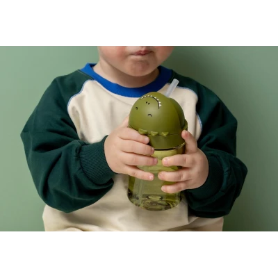 TRIXIE Bidon-butelka ze słomką dla dziecka 9m+ Dinozaur Baby | Pan Piksel