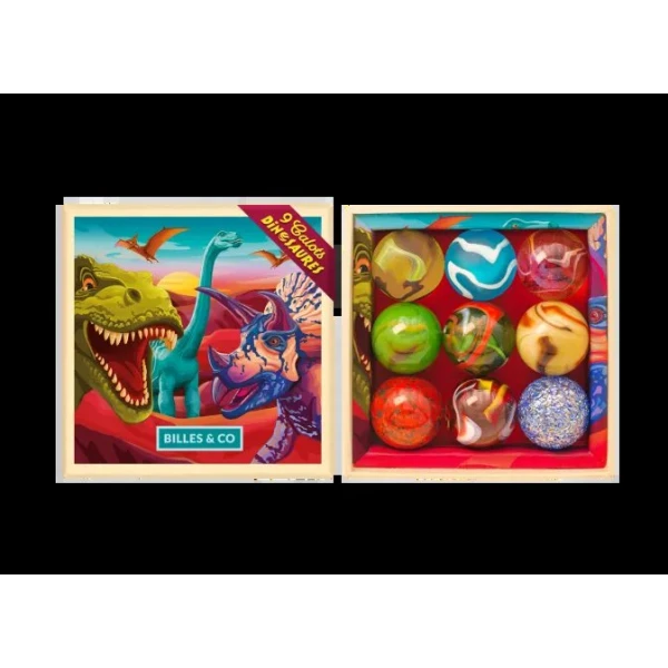 BILLES & CO Szklane kulki DINOZAURY | Pan Piksel