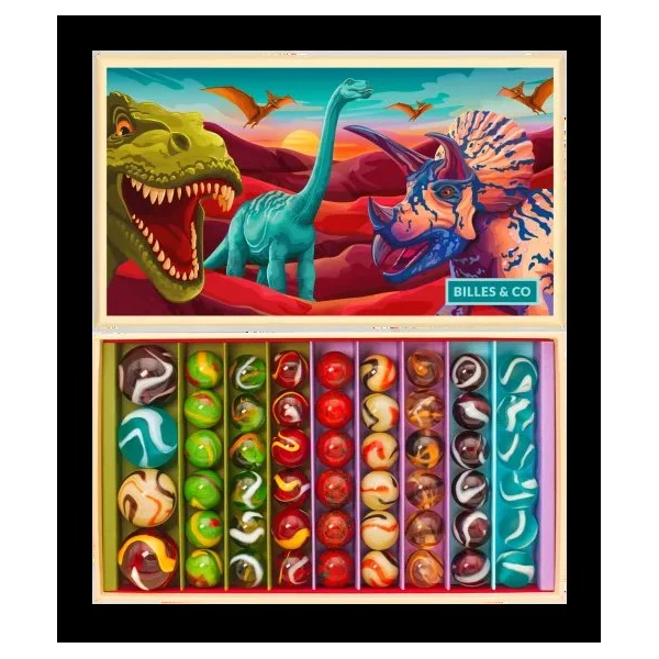 BILLES & CO Szklane kulki DINOZAURY | Pan Piksel