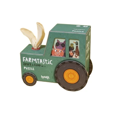 LONDJI Puzzle z grą obserwacyjną Farmtastick | Pan Piksel