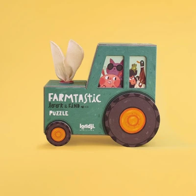 LONDJI Puzzle z grą obserwacyjną Farmtastick | Pan Piksel