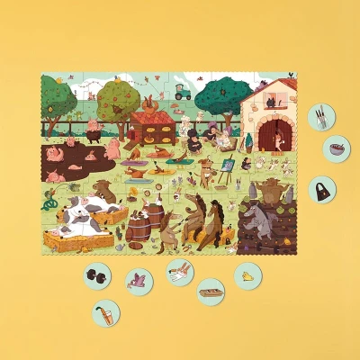 LONDJI Puzzle z grą obserwacyjną Farmtastick | Pan Piksel