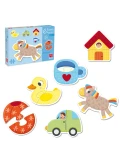 GOULA Tekturowe Puzzle dla dzieci Zwierzęta i Przedmioty | Pan Piksel
