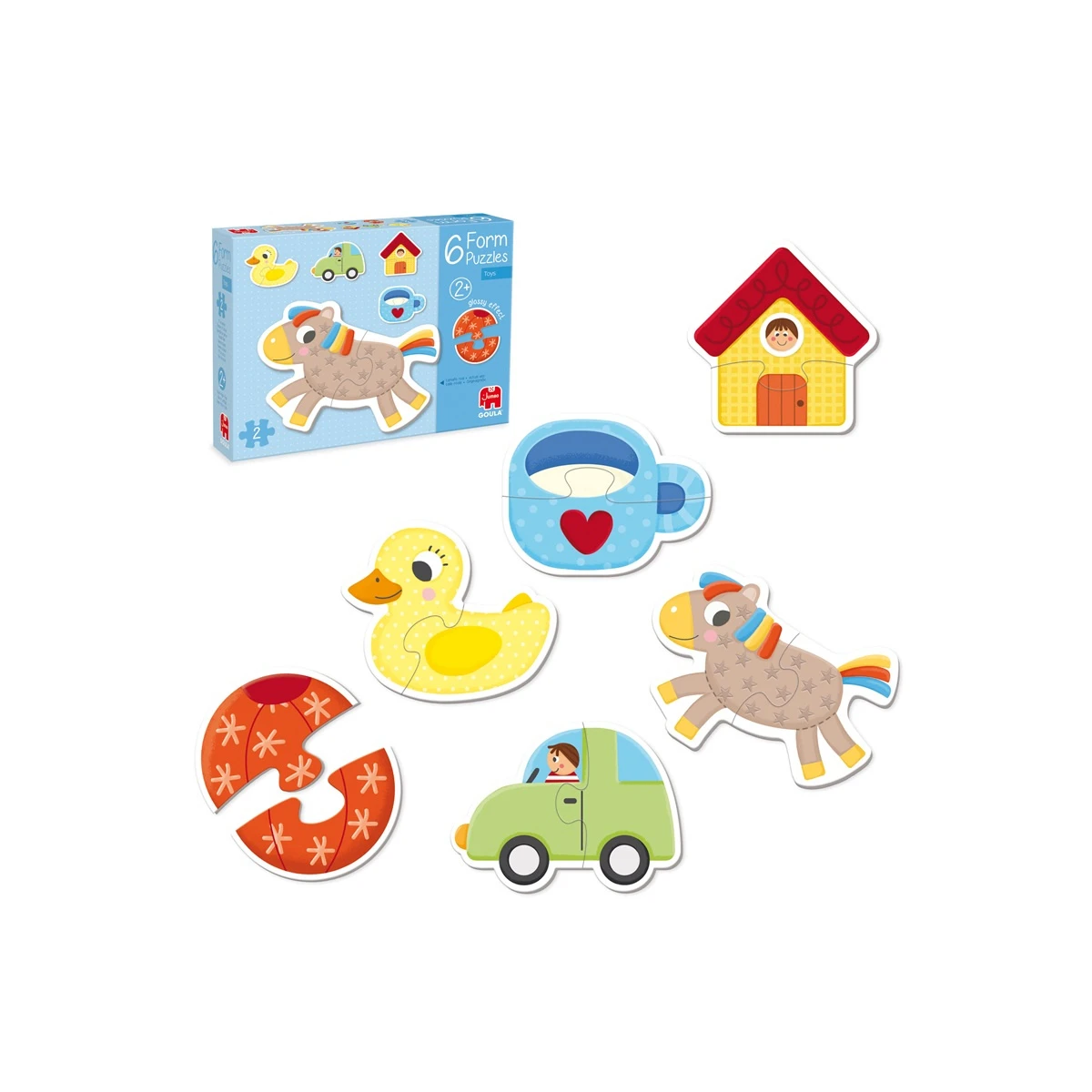 GOULA Tekturowe Puzzle dla dzieci Zwierzęta i Przedmioty | Pan Piksel