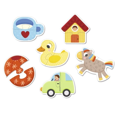 GOULA Tekturowe Puzzle dla dzieci Zwierzęta i Przedmioty | Pan Piksel