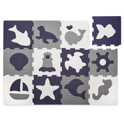 HAKUNA MATTE Puzzle na podłogę dla dzieci Mata piankowa Ocean World 90x120 cm | Pan Piksel