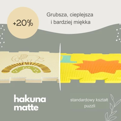 HAKUNA MATTE Puzzle na podłogę dla dzieci Mata piankowa ze zwierzątkami Safari Animals 90x90 cm | Pan Piksel