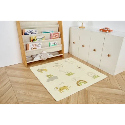 HAKUNA MATTE Puzzle na podłogę dla dzieci Mata piankowa ze zwierzątkami Safari Animals 90x90 cm | Pan Piksel