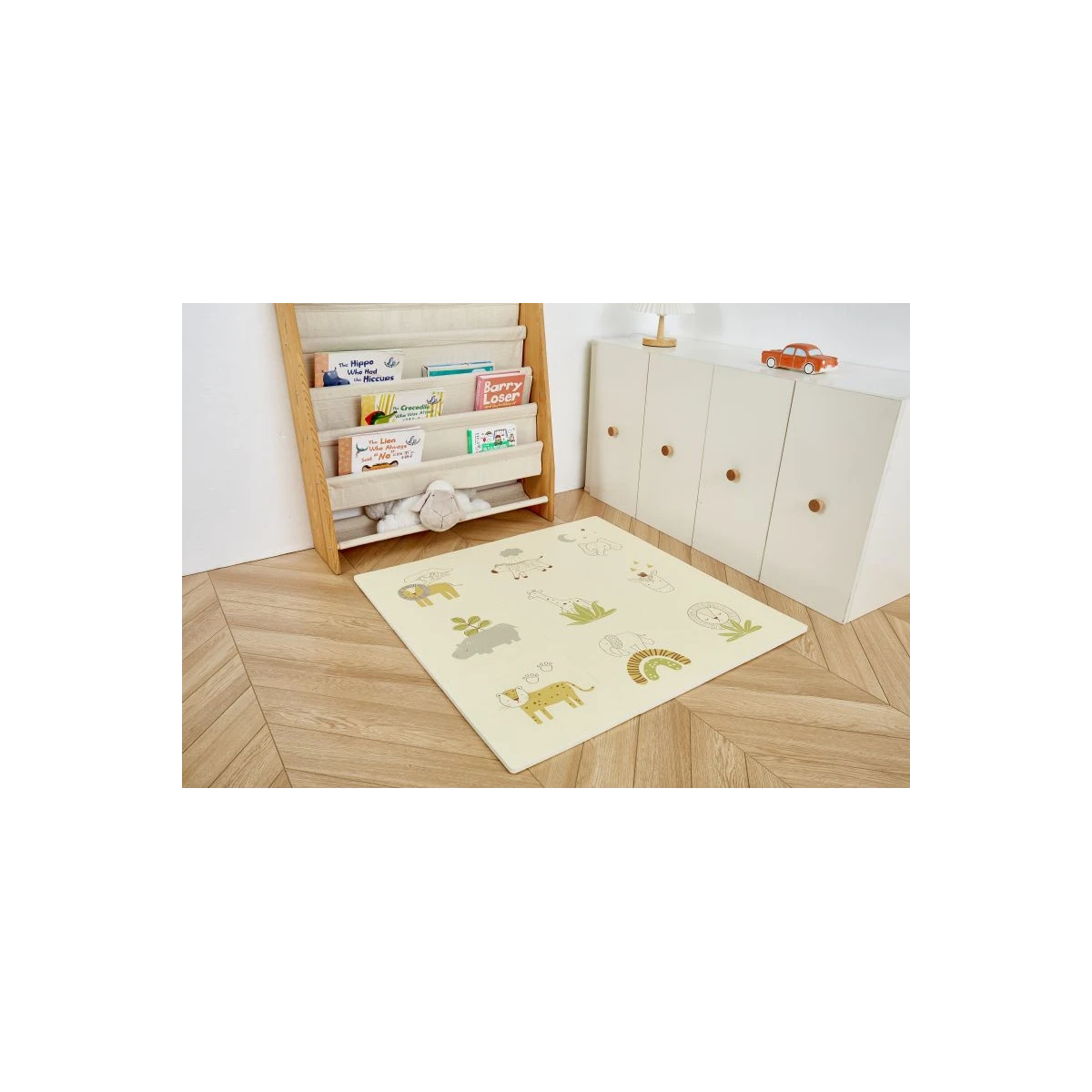 HAKUNA MATTE Puzzle na podłogę dla dzieci Mata piankowa ze zwierzątkami Safari Animals 90x90 cm | Pan Piksel