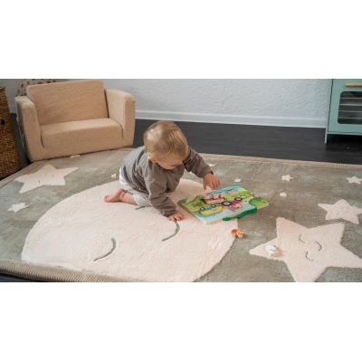 HAKUNA MATTE Mata piankowa dla dzieci Dywan do pokoju dziecięcego Księżyc i gwiazdy Cloud Play Mat 3D 200 x 150 cm | Pan Piksel