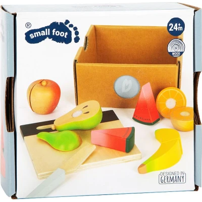 SMALL FOOT Drewniane owoce do krojenia z deską kuchenną | Pan Piksel